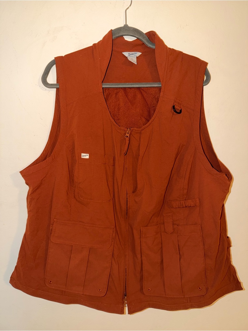 Duluth Trading Co Utility Hunting Fishing Vest Burnt Orange XXL Outdoor Cargo